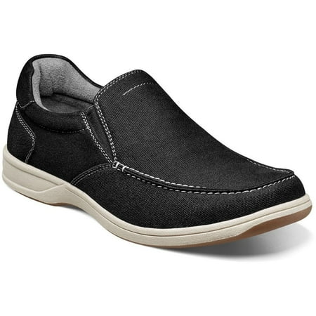 

Men s Florsheim Lakeside Canvas Moc Toe Slip On Walking Shoes Black 13401-001