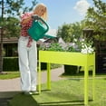 thumbnail image 7 of S AFSTAR Raised Garden Bed, Galvanized Elevated Planter with Legs & Drainage Holes, Freestanding Garden Bed for Indoor Outdoor, Fruit Green Elevated Planter Box for Vegetable Flowe, 7 of 7