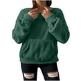 thumbnail image 4 of Uootdi Sherpa Fleece Long Sleeve Shirts for Women Fall Fashio Gift Fluffy Fuzzy Jumper Sweater Lightweight Cozy Loose Pullover, 4 of 9