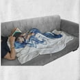 thumbnail image 6 of Anime Soft Flannel Fleece Throw Blanket, Manga Cartoon Style Character of a Pisces Girl Horoscope Zodiac Themed Avatar, Cozy Plush for Indoor and Outdoor Use, 50" x 60", Blue and White, by Ambesonne, 6 of 6