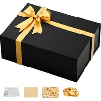 Large Black Gift Box with Lid: 13.5×10×5 Inches - Strong Magnetic Closure for Christmas Wedding Birthday Gifts – Perfect for Couples Friends Family