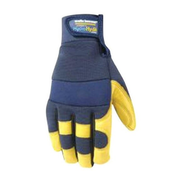 Wells Lamont 7825797 Mens Cowhide Leather Water Resistant Work Gloves&#44; Blue & Yellow - Extra Large - Set of 2