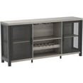thumbnail image 4 of Industrial Coffee Bar Cabinet, Sideboard Buffet Cabinet for Liquor and Glasses, Rustic Wine Bar Cabinet with Storage Rack, Console Liquor Bar for Home Kitchen Dining Room, Light Gray Oak 55 In, 4 of 11