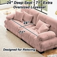 thumbnail image 4 of 94.4" Cloud Chenille Loveseat Sofa, Oversized Deep Seat 2 Seater Couch for Living Room with Pillows, Pink, 4 of 10
