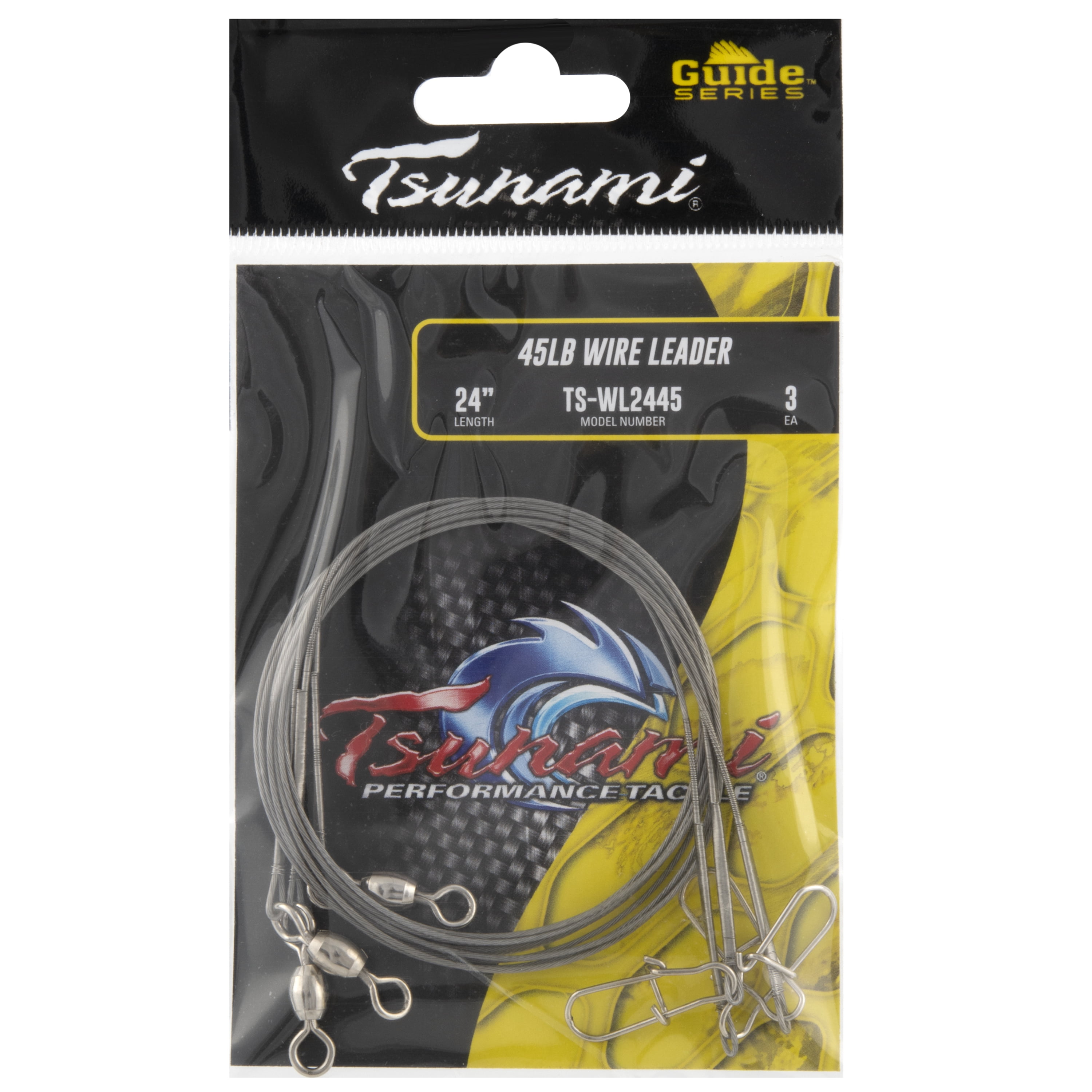 (10 pack) Tsunami Leader Wire 24" 45 lb- 3 Pack, TS-WL2445