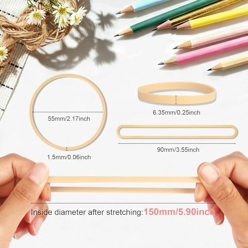 150Pcs Rubber Bands Size #64 Rubberbands Elastics Rubber Bands Office Home Supplies Thin #64 Rubber Band for Office Home Supply File Folder