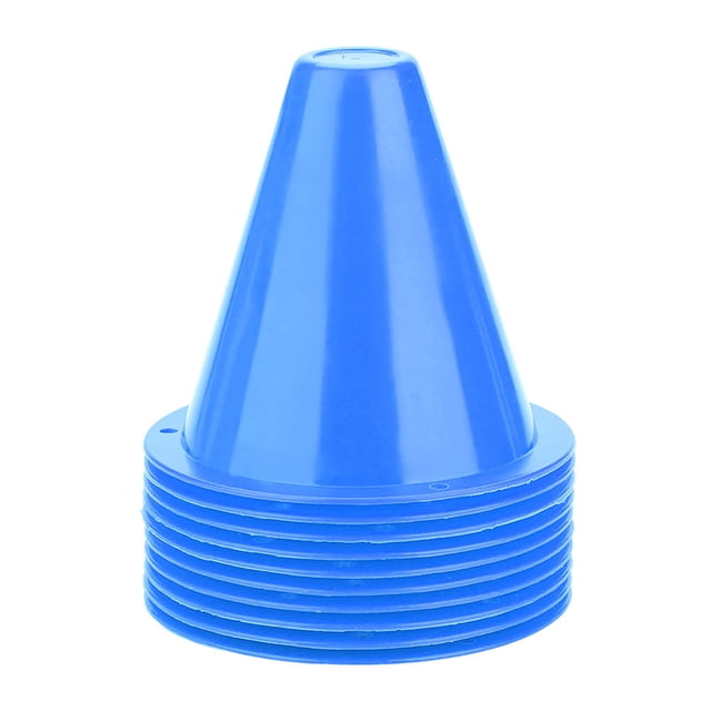 10 conos de entrenamiento de fútbol, barreras de plástico para fútbol, soporte para marcadores (azul)