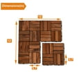 thumbnail image 2 of Interlocking Decking Tiles Outdoor, HSUNNS 12" x 12" (Set of 20 Tiles) Wooden Floor Tiles for Indoor and Outdoor, Outdoor Floor Tiles Patio Tiles Garage Tiles Patio Pavers, Brown, A6945, 2 of 8