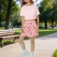 thumbnail image 2 of CPNG Girls Skorts High Waist Athletic Skirts with Shorts Little Girl Casual Heart Print High Waisted Stretchy Sporty Skorts, 2 of 7