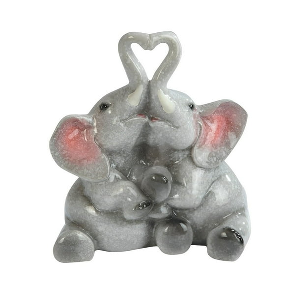 FC Design 5"H Lovely Elephant Couple with Trunk Heart Figurine Statue Sculpture Ornament Decoration Home/Room Decor and Unique Gift Ideas for Housewarming, Holidays and Birthdays