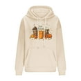 thumbnail image 4 of TKLPEHG Pumpkin Sweatshirt for Women Thanksgiving Graphic Hoodies Fall Halloween Sweatshirts Long Sleeve Hooded Pullover (Khaki,XXXL), 4 of 5