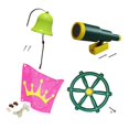 thumbnail image 2 of Juego Volante Infantil con Accesorios para Set de Recreo Exterior Casita Árbol Columpio Campana Telescopio de Pp adecuado para patio escolar jardín infantil centro comunitario parque, 2 of 9