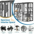 thumbnail image 4 of Large Walk-in Window Waterproof Roof Outdoor Catio with Platforms & Hammock, Grey, 4 of 7