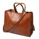 thumbnail image 2 of Elegante bolso de mano de cuero para mujer, bolso de mano de gran capacidad, bolso de compras Marrón, 2 of 9