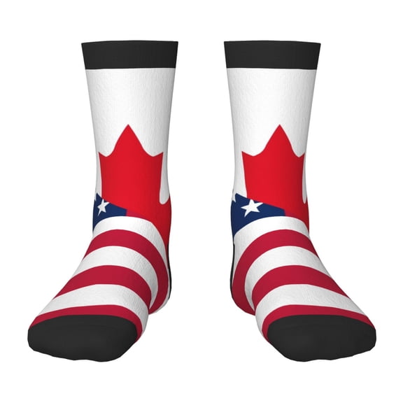 Naloa USA Canada Flag Kids Socks Unisex Kids and Toddlers' Crew Socks, ,1 Pairs