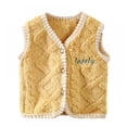 thumbnail image 1 of GYRATEDREAM Girls' Sherpa Fleece Vests Fuzzy Sleeveless Jacket Zipper Fall Winter Outwear for 1-7 Years, 1 of 7