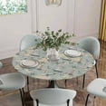 thumbnail image 2 of Blue Grey Seaports Fitted Tablecloth with Elastic Edged, Round Table Cloth for Dining Table, Vintage Ocean Anchor Shark Lighthouse Waterproof Oil Proof Table Cover for Indoor Outdoor 45"-54", 2 of 8