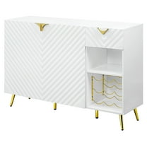 ACME Gaines Server with Wine Rack in White High Gloss