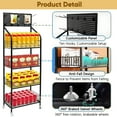 thumbnail image 6 of IAJXWI 4-Tier Snack Display Rack with Wheels, Retail Display Rack for Snack Candy Supermaket  Black Multifunction Organizer Cart with Hooks, 6 of 10