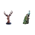 thumbnail image 1 of Figura decorativa de cabeza de ciervo, adorno de resina, estatua de animal, escultura de , decoración de escritorio adecuada para estanterías, 1 of 8