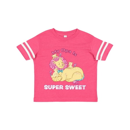 

Inktastic My Opa Is Super Sweet Cotton Candy Lions with Pink Mane Gift Toddler Boy or Toddler Girl T-Shirt