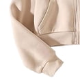 thumbnail image 5 of Helii Zip Up Hoodie Women's Cropped Sweatshirt Oversized Long Sleeve Workout Casual Drawstring Track Jacket with Pockets Soft Stretchy High Waist Streetwear Fall Winter Outfits 4 Colors, 5 of 7