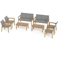 thumbnail image 2 of Costway 8 Pieces Outdoor Furniture Set, Acacia Wood Frame Sofa Set with Rattan Seat, 2 of 9