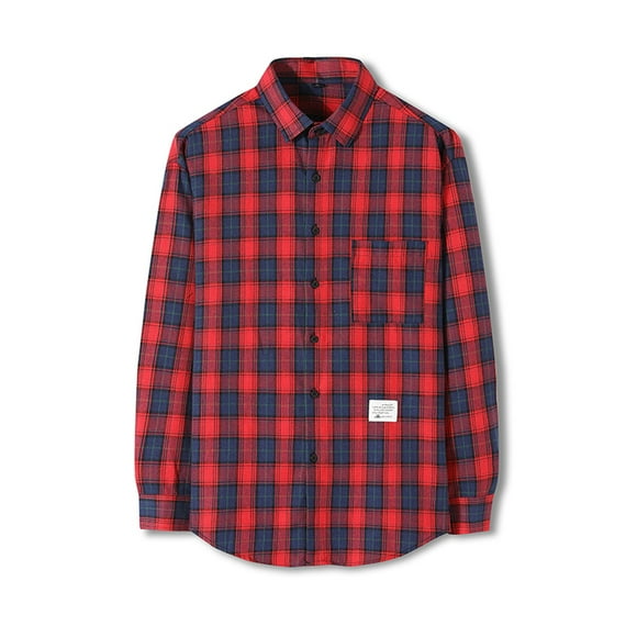 jovati Gift For Men Men's All Cotton Flannel Shirt, Long Sleeve Casual Button Up Plaid Shirt, Brushed Soft Outdoor Shirts Keep Warm Outdoor Winter Coat,Mens Clothing,Men Shirts Clearance
