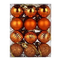 Christmas Ornament Set,Christmas Ball Ornament Bright Plastic Shatterproof Hanging Ball Ornament for Christmas Tree Garland Tabletop Arch,Christmas DIY Hanging Ball Ornaments,Orange,24 Pcs,1.18",3cm