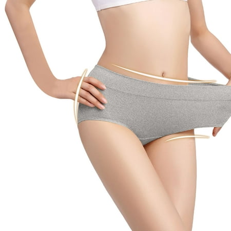 GZWYHT Womens Underwear Clearance Cotton Underwear Womens High Waisted Cotton Underwear Ladies Soft Full Briefs Panties Seamless Underwear Cheeky Underwear No Show Underwear Grey XL