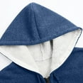 thumbnail image 5 of QQAMB Womens Fleece Jacket Hoodie Warm Sherpa Lined Zip Up Solid Color Hooded Sweatshirts Winter Jacket Coats Navy S, 5 of 8