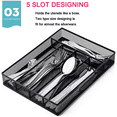 thumbnail image 6 of 5-Divider Silverware Organizer with Drainage Grid Rustproof Carbon Steel Utensil Tray for Kitchen Drawer and Restaurant, 6 of 9