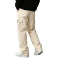 thumbnail image 5 of Resicozy Cargo Sweatpants for Men Casual Athletic Drawstring Waist Jogging Sweatpant with Pockets Home Party Khaki XL, 5 of 9