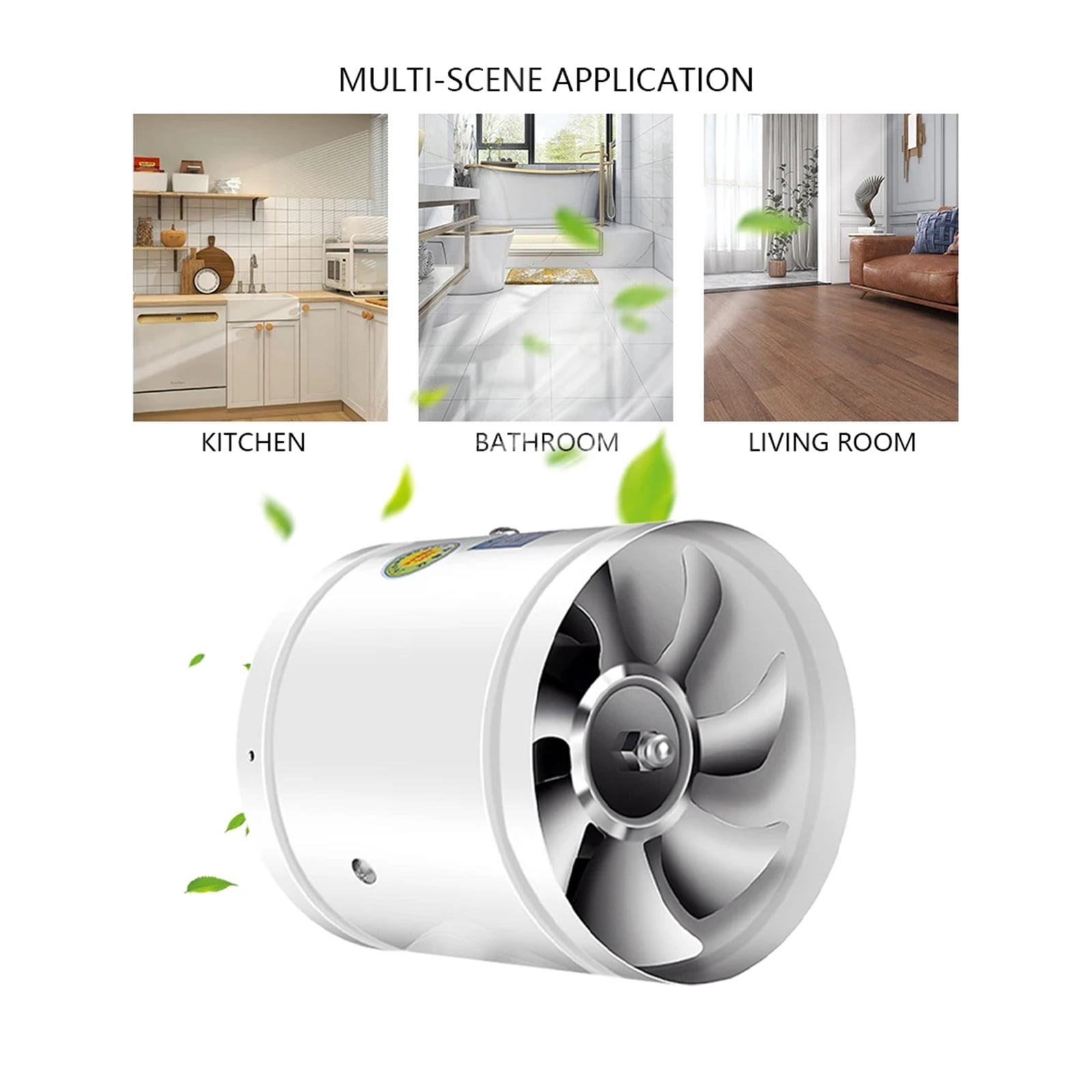 4/6/7/8 Inch Metal Pipe Duct Fan Air Ventilator Low Noise Ventilation Exhaust Fan For Restaurants Kitchens Supermarkets And More ,Energy-Efficient