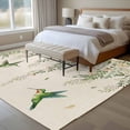 thumbnail image 4 of Watercolor Floral Area Rugs 5'x8', Washable Small Throw Rugs for Classroom Bedroom, Spring Flowers Birds Plants Country Beige Indoor Outdoor Rug Non-Slip Low Pile Carpet Runner Reversible Floor Mats, 4 of 8
