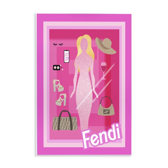Stupell Industries Modern Glam Brand Fashion Doll Wall Plaque Art, 13 x 19, by Lil' Rue