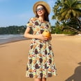 thumbnail image 4 of Disketp Thanksgiving para Vestido de Manga Corta para Mujeres, Vestidos de Verano para Mujeres, Casual y Holgado para la Playa, 4 of 6