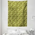 thumbnail image 1 of Woods Tapestry, Continuous Pattern with Bear in Pine Tree Forest, Wall Hanging for Bedroom Living Room Dorm Decor, 60W X 80L Inches, Olive Green Chocolate, by Ambesonne, 1 of 2