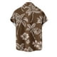 thumbnail image 4 of Blusa y camisa de manga corta con cuello vuelto para hombre, informal, a la moda, con estampado de bolsillo y botones, de poliéster., 4 of 5
