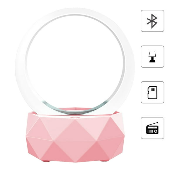 Portable Wireless Bluetooth Speakers LED Lights Speaker Bluetooth 5.0 with LED Lights Modes for All Bluetooth Devices Pink