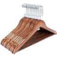 thumbnail image 3 of Percha de madera maciza, percha de hotel antideslizante, percha de madera sin costuras para pantalones, soporte para ropa, percha de ropa retro para niños, 3 of 3