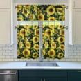 thumbnail image 3 of Rustic Blooming Curtains 36 Inch - 3 Panel Bohemian Country Farmhouse Set with Vintage Floral Print, Rod Pocket Kitchen Window Drapes, 3 of 6