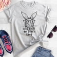 thumbnail image 2 of Hip Hop Ya Don't Stop Rabbit Shirt, Unisex Women's Men's Shirt, Easter Shirt, Easter Bunny Tee, Hipster T, Heather Ash, 3X-Large, 2 of 6