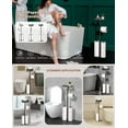 thumbnail image 4 of Toilet Tissue Roll Paper Holder Free Standing For Bathroom With storage Tray 2 poles, 4 of 14