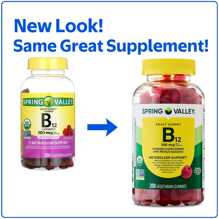 Spring Valley Vitamin B12 Supplement Vegetarian Gummies for