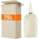 thumbnail image 1 of Cesto de ropa Lifewit de 75 litros con tapa y bolsa extraíble, color beige, 1 of 9