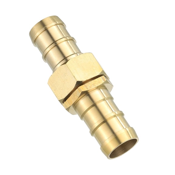 1 Pack Brass Hose Barb Fitting Straight Connector Coupler, 13/16" ID Brass Fitting Air Hose Fittings with Washer for Connecting Water Fuel Air, Oil Hoses