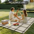 thumbnail image 4 of Linen Buffalo Check Outdoor Rug for Patio/Deck/Porch, Non-Slip Large Area Rug 3 x 5 Ft, Retro Black Lines Grid Pattern Indoor Outdoor Rugs Washable Area Rugs, Reversible Camping Rug Carpet Runner, 4 of 8