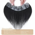 thumbnail image 2 of Benehair Forehead Hairline Full PU For Man Toupee Hairpiece 100% Human Hair Replacement 100% Density Jet Black (4cm*18cm ), 2 of 8