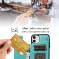 thumbnail image 4 of Design for iPhone 11 Wallet Case,PU Leather Phone Case with Screen Protector Card Holder,Stand Kickstand Shockproof Flip Protective Cover for iPhone11/Eleven Women Men Girls 6.1 inch Green, 4 of 15